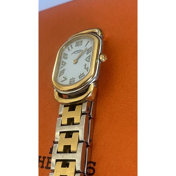 Hermès Two-Tone Stainless Steel & Gold Watch - Picture 8 of 15